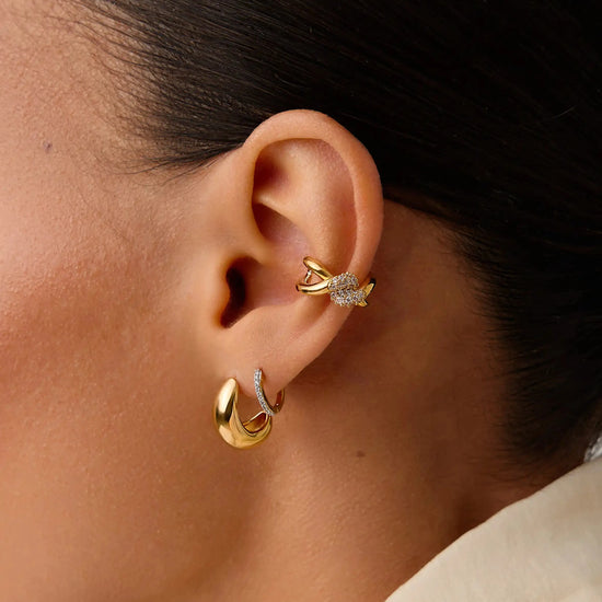 Molten Snow Ear Cuff | 18ct Gold Plated/Cubic Zirconia Earrings Missoma 