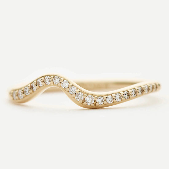 Molten Snow Fine Diamond Stacking Ring | 14ct Solid Gold/Diamond Rings Missoma 