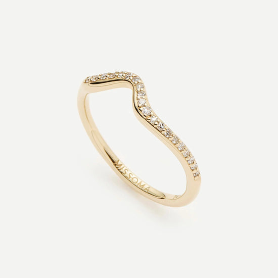 Molten Snow Fine Diamond Stacking Ring | 14ct Solid Gold/Diamond Rings Missoma 