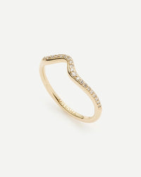 Molten Snow Fine Diamond Stacking Ring | 14ct Solid Gold/Diamond Rings Missoma 