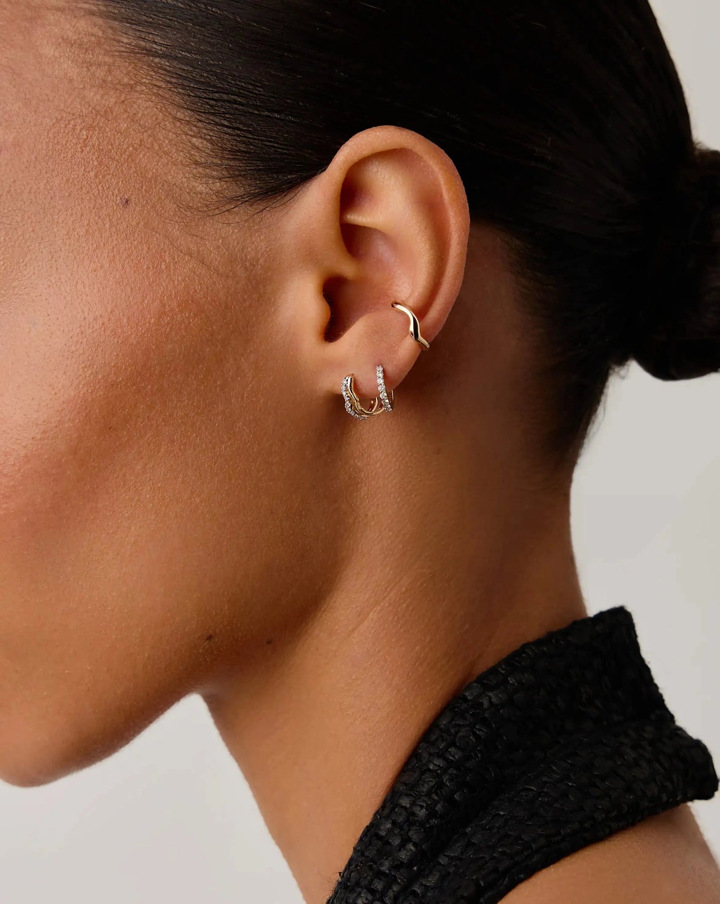 Molten Snow Fine Ear Cuff | 14ct Solid Gold Earrings Missoma 