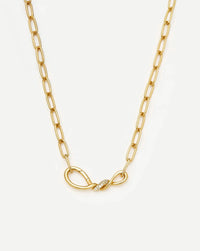 Molten Snow Paperclip Chain Necklace | 18ct Gold Plated/Cubic Zirconia Necklaces Missoma 