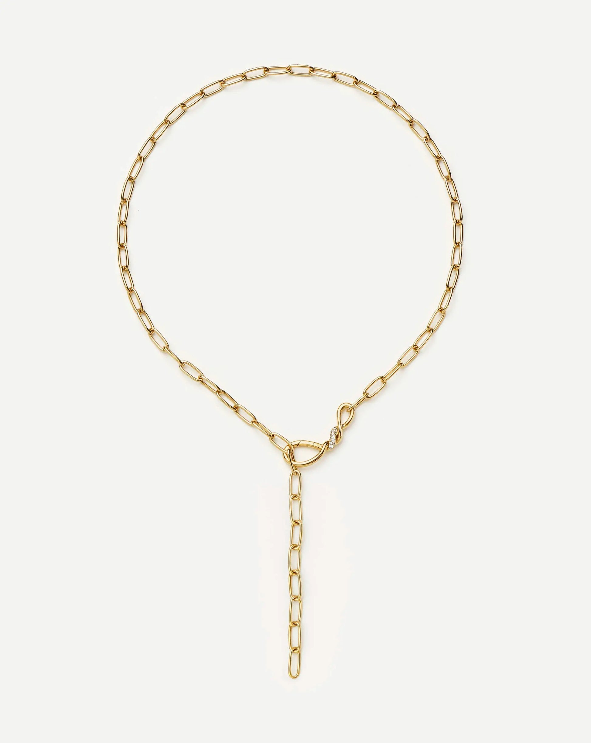 Molten Snow Paperclip Chain Necklace | 18ct Gold Plated/Cubic Zirconia Necklaces Missoma 
