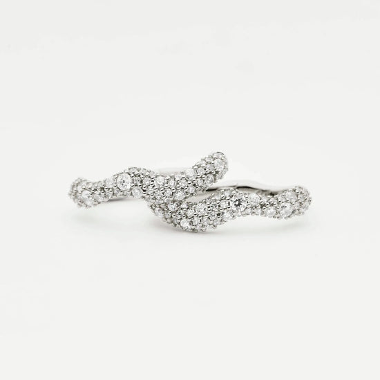 Molten Snow Small Hoop Earrings | Sterling Silver/Cubic Zirconia Earrings Missoma 