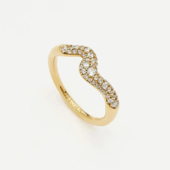 Molten Snow Stacking Ring | 18ct Gold Vermeil/Cubic Zirconia Rings Missoma 