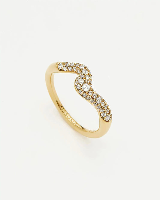 Molten Snow Stacking Ring | 18ct Gold Vermeil/Cubic Zirconia Rings Missoma 