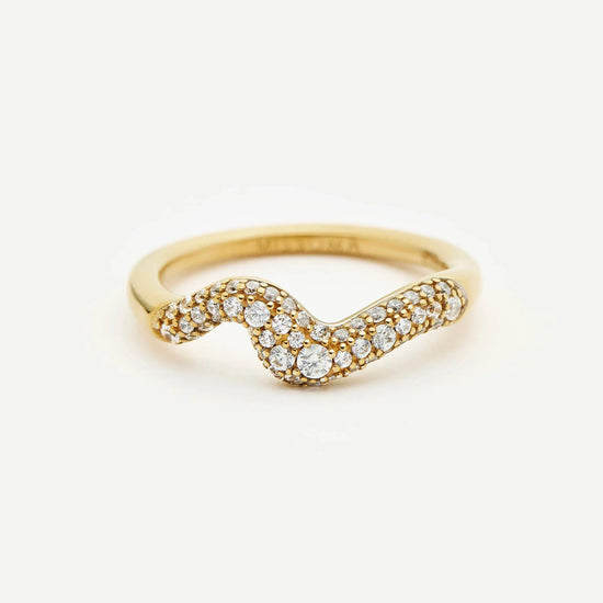 Molten Snow Stacking Ring | 18ct Gold Vermeil/Cubic Zirconia Rings Missoma 