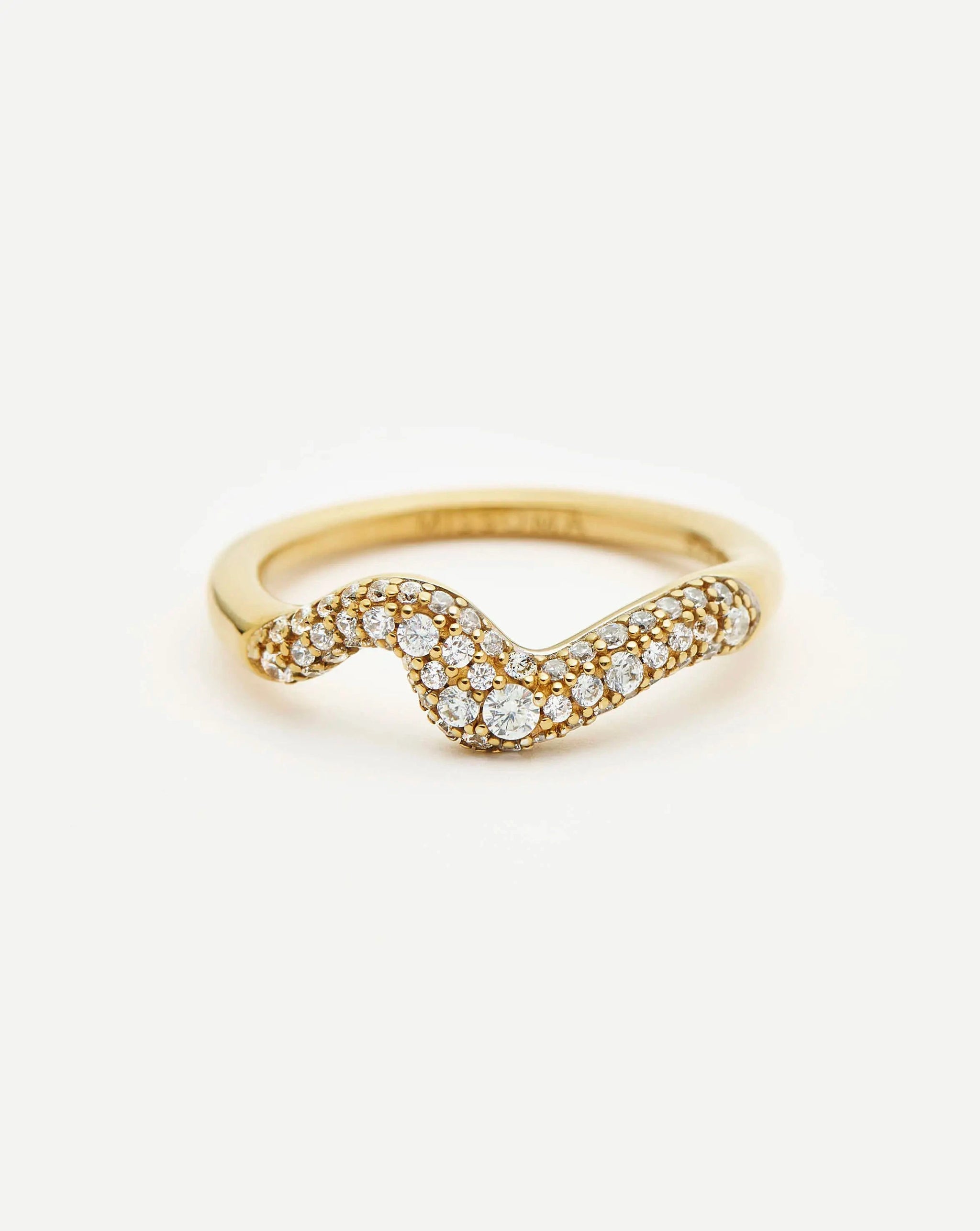 Molten Snow Stacking Ring | 18ct Gold Vermeil/Cubic Zirconia Rings Missoma 