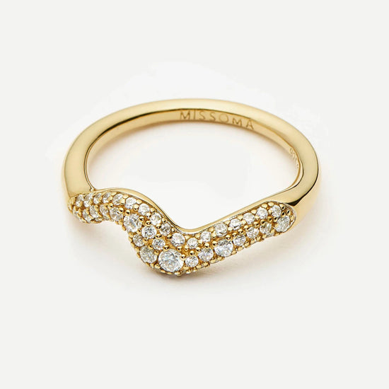 Molten Snow Stacking Ring | 18ct Gold Vermeil/Cubic Zirconia Rings Missoma 