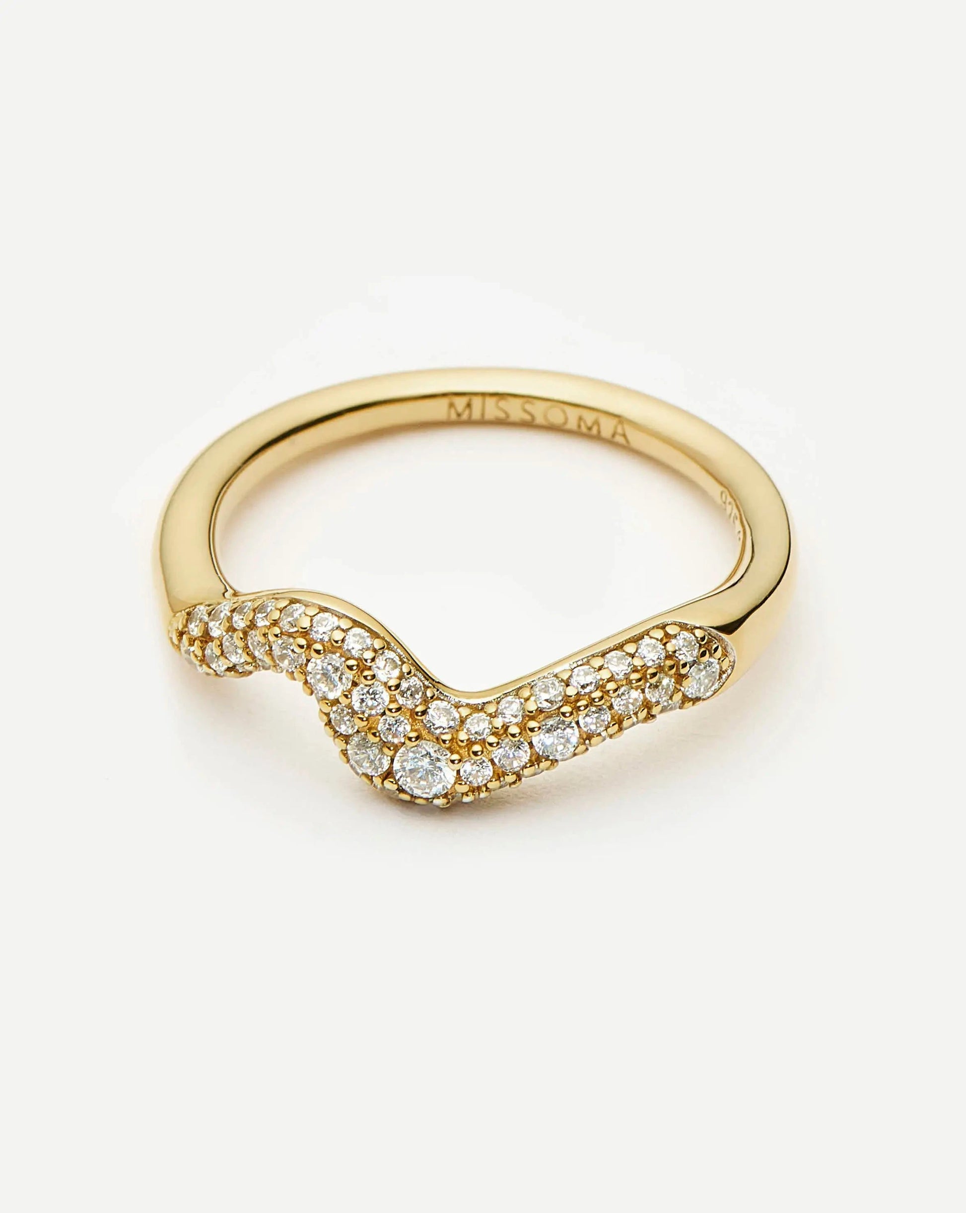 Molten Snow Stacking Ring | 18ct Gold Vermeil/Cubic Zirconia Rings Missoma 