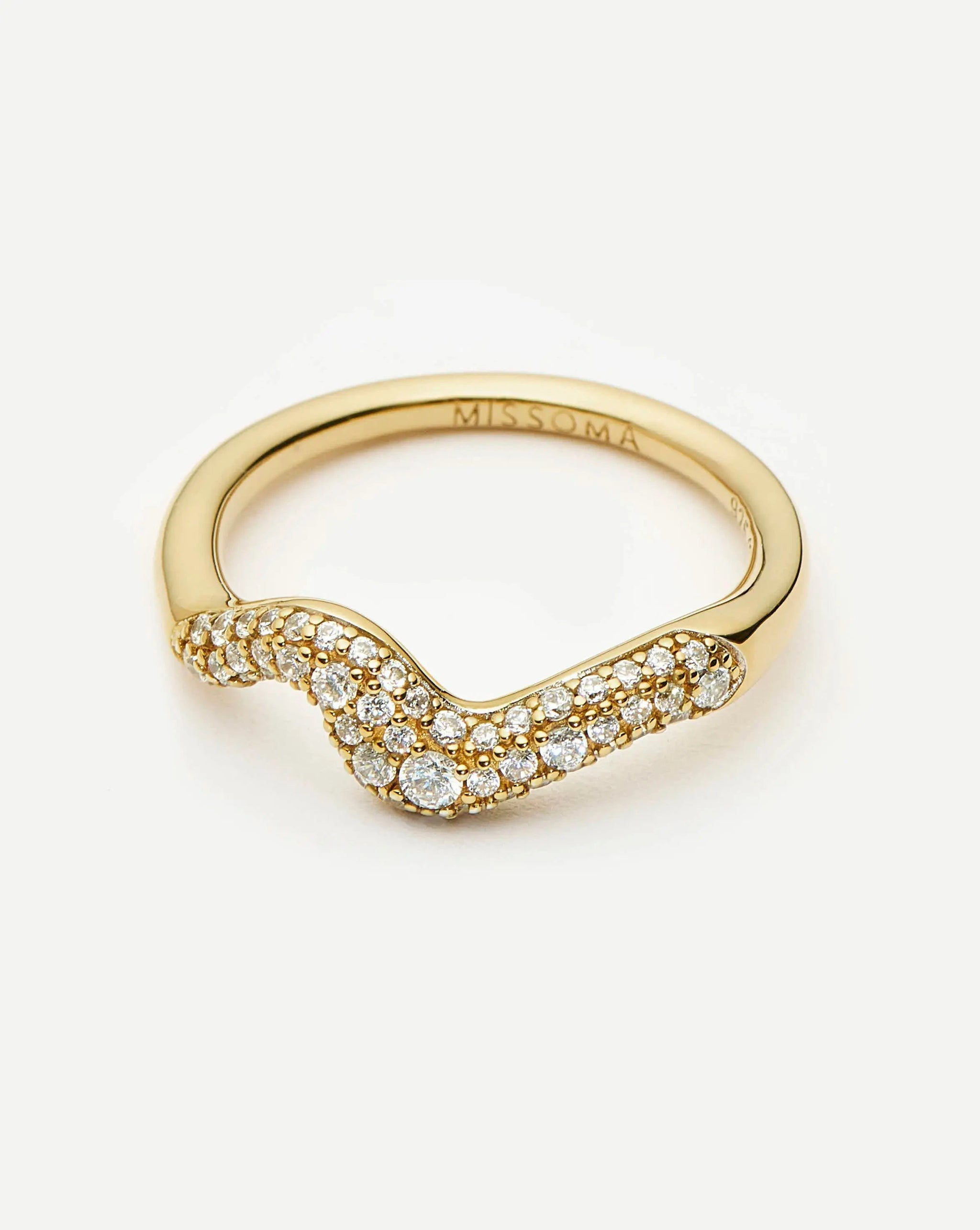 Molten Snow Stacking Ring | 18ct Gold Vermeil/Cubic Zirconia Rings Missoma 