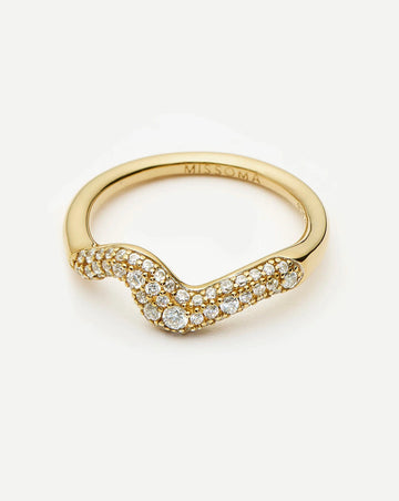 Molten Snow Stacking Ring | 18ct Gold Vermeil/Cubic Zirconia Rings Missoma 