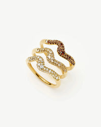 Molten Snow Stacking Ring Set | 18ct Gold Vermeil Rings Missoma 