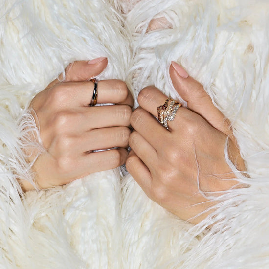 Molten Snow Stacking Ring Set | 18ct Gold Vermeil Rings Missoma 