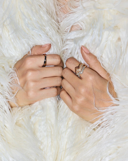 Molten Snow Stacking Ring Set | 18ct Gold Vermeil Rings Missoma 