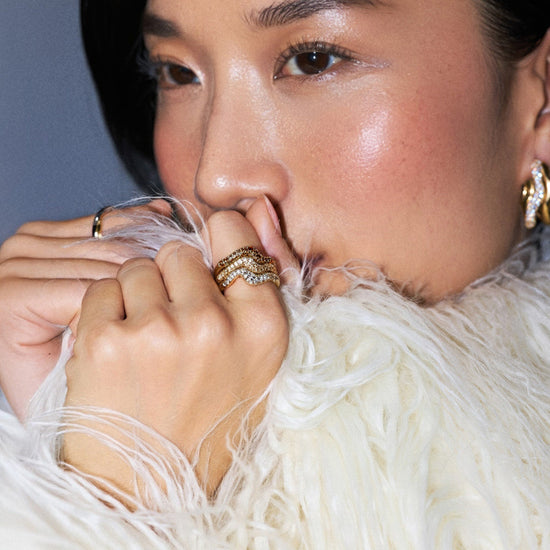 Molten Snow Stacking Ring Set | 18ct Gold Vermeil Rings Missoma 