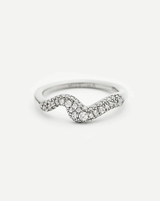Molten Snow Stacking Ring | Sterling Silver/Cubic Zirconia Rings Missoma 