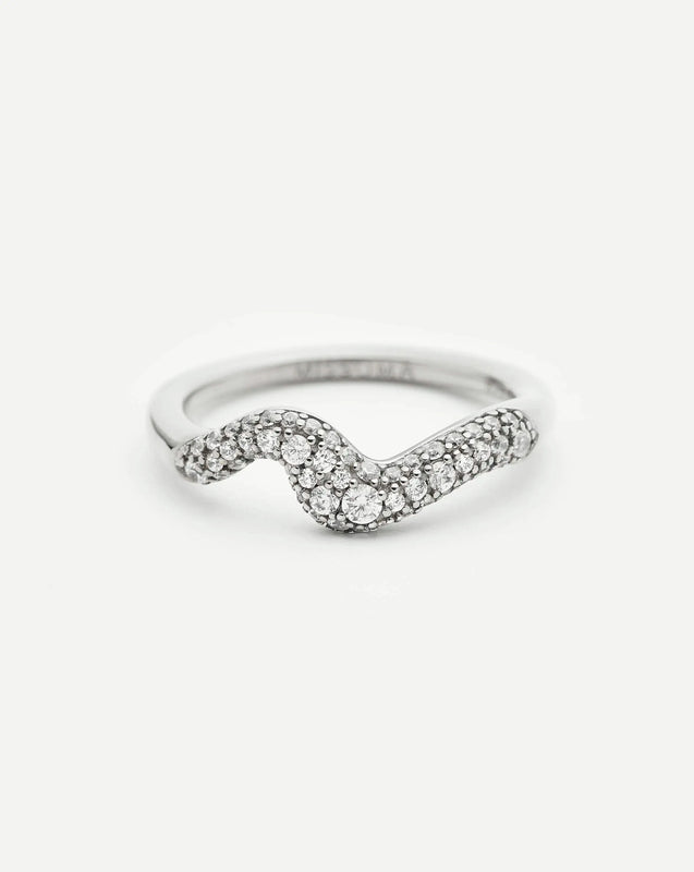 Molten Snow Stacking Ring | Sterling Silver/Cubic Zirconia