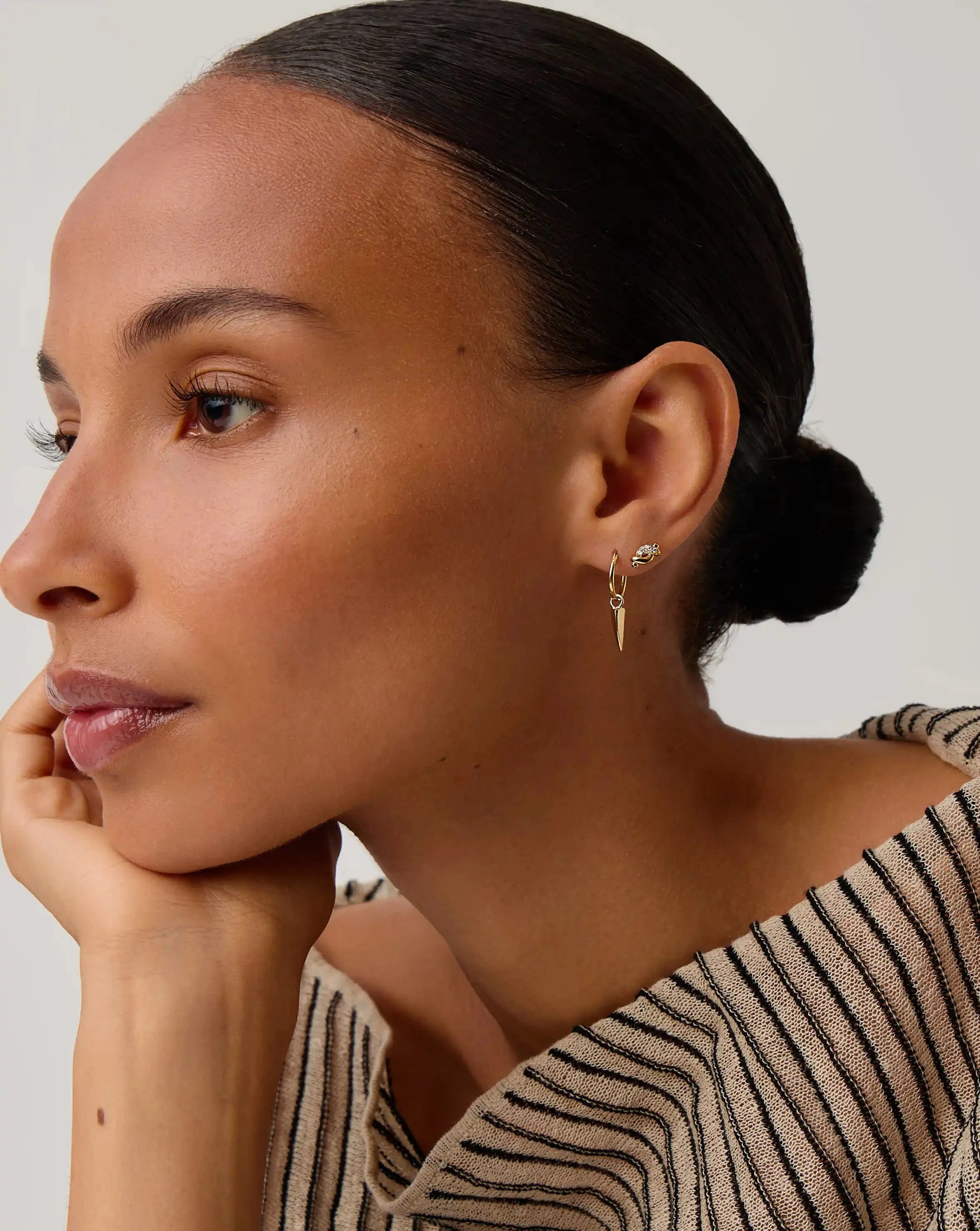 Molten Snow Stud Earrings | 18ct Gold Vermeil/Cubic Zirconia Earrings Missoma 