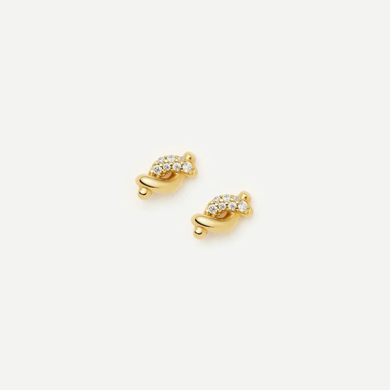 Molten Snow Stud Earrings | 18ct Gold Vermeil/Cubic Zirconia Earrings Missoma 