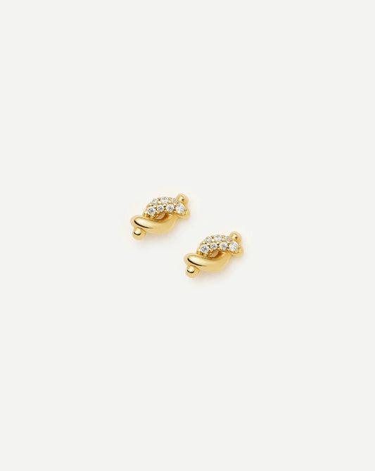 Molten Snow Stud Earrings | 18ct Gold Vermeil/Cubic Zirconia Earrings Missoma 