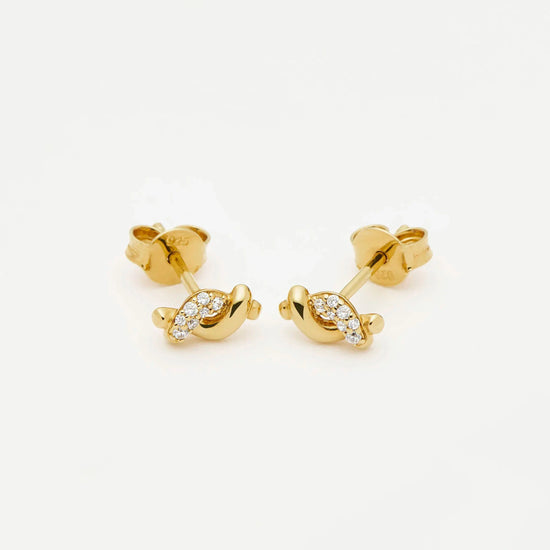 Molten Snow Stud Earrings | 18ct Gold Vermeil/Cubic Zirconia Earrings Missoma 