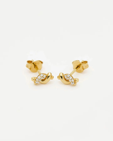 Molten Snow Stud Earrings | 18ct Gold Vermeil/Cubic Zirconia Earrings Missoma 