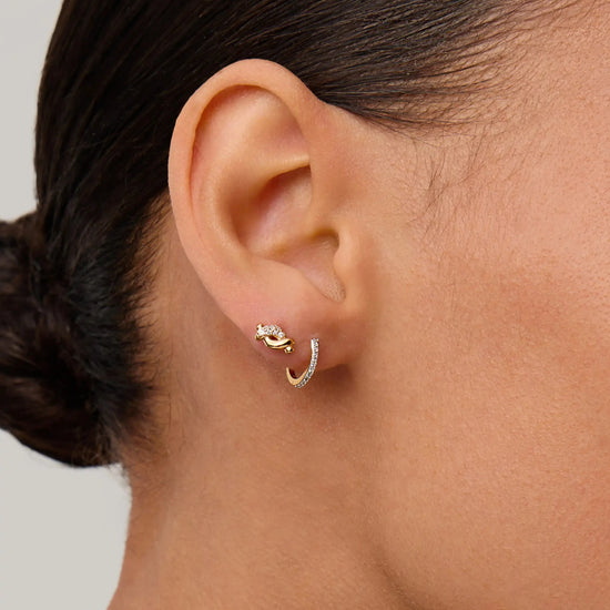Molten Snow Stud Earrings | 18ct Gold Vermeil/Cubic Zirconia Earrings Missoma 