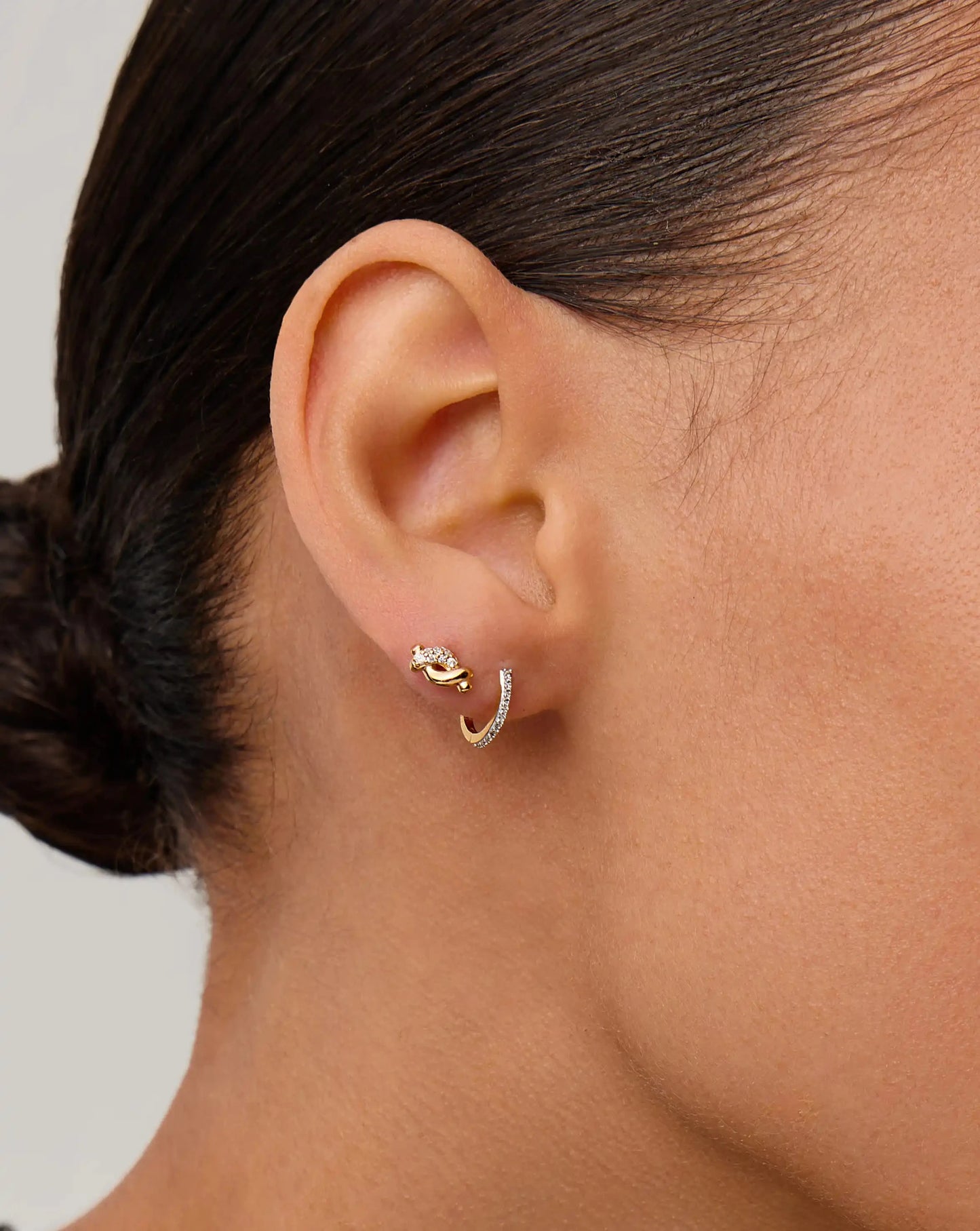 Molten Snow Stud Earrings | 18ct Gold Vermeil/Cubic Zirconia Earrings Missoma 