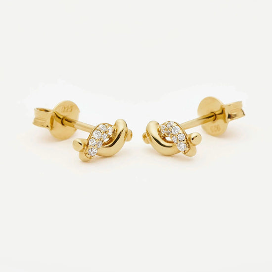 Molten Snow Stud Earrings | 18ct Gold Vermeil/Cubic Zirconia Earrings Missoma 