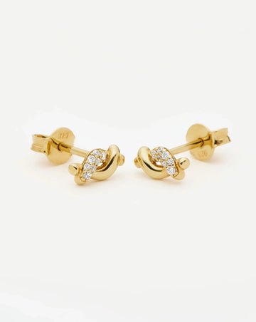 Molten Snow Stud Earrings | 18ct Gold Vermeil/Cubic Zirconia Earrings Missoma 