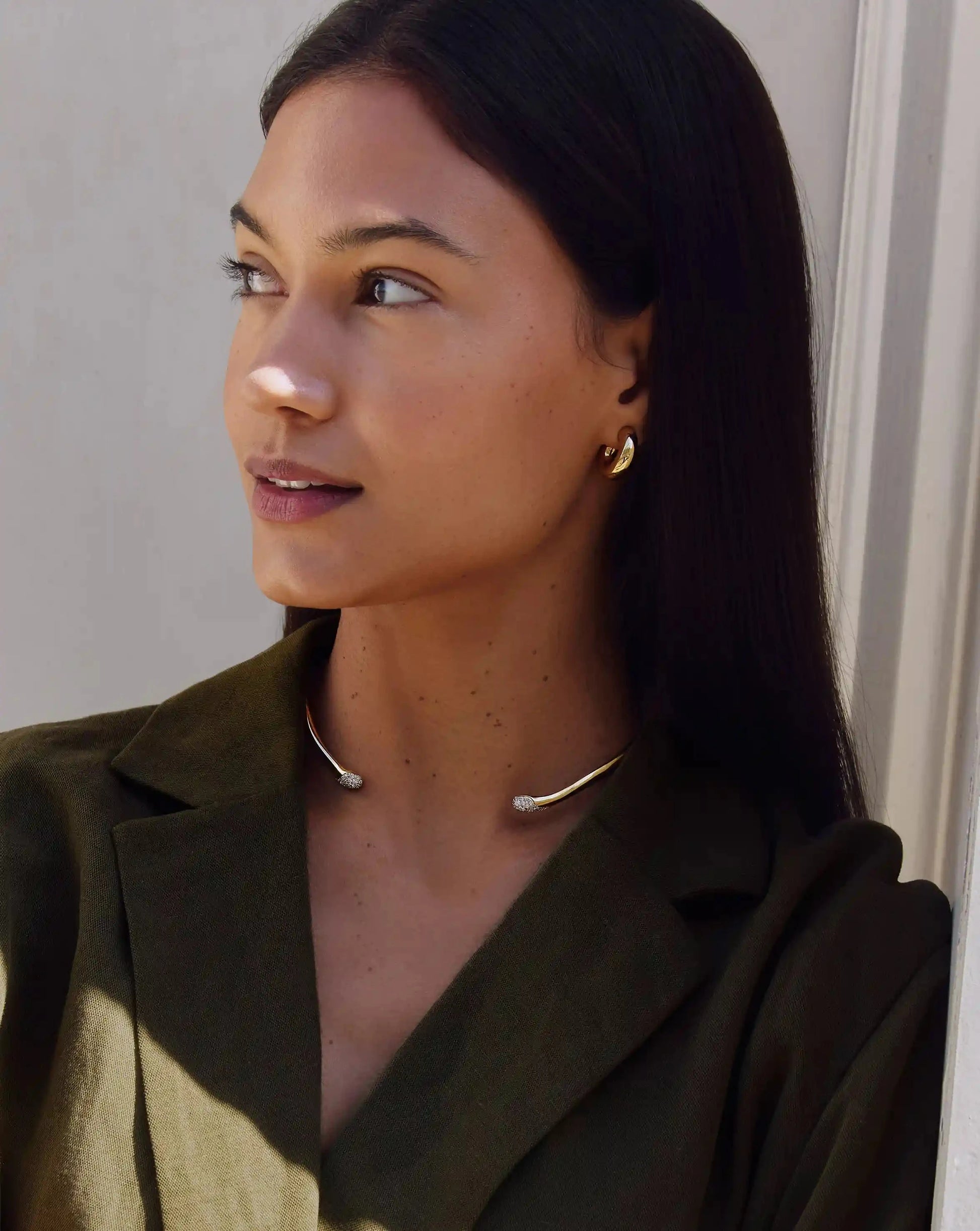 Molten Snow Torque Statement Necklace | 18ct Gold Plated/Cubic Zirconia Necklaces Missoma 