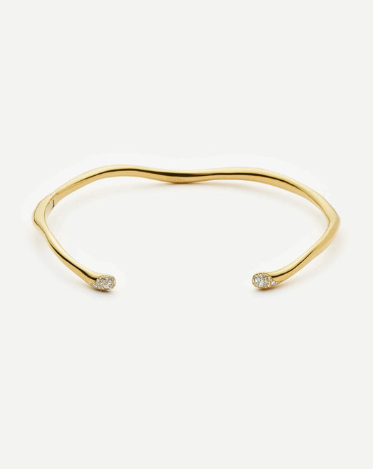 Molten Snow Torque Statement Necklace | 18ct Gold Plated/Cubic Zirconia Necklaces Missoma 