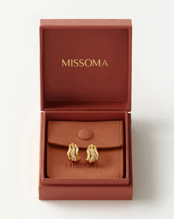 Molten Snow Triple Small Hoop Earrings | 18ct Gold Plated/Cubic Zirconia Earrings Missoma 