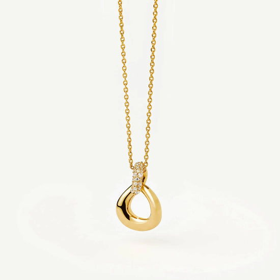 Molten Snow Twisted Pendant Necklace | 18ct Gold Plated/Cubic Zirconia Necklaces Missoma 