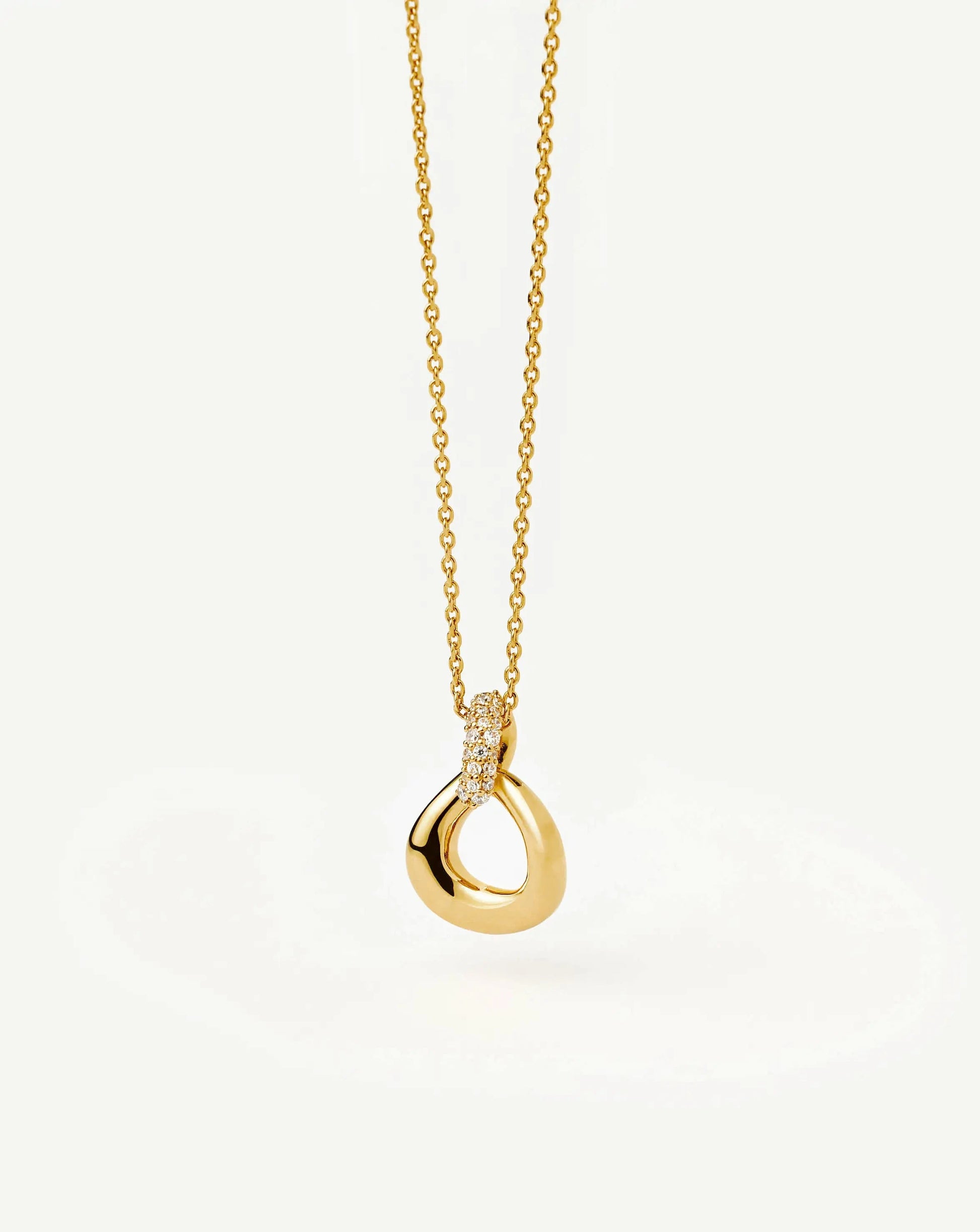 Molten Snow Twisted Pendant Necklace | 18ct Gold Plated/Cubic Zirconia Necklaces Missoma 