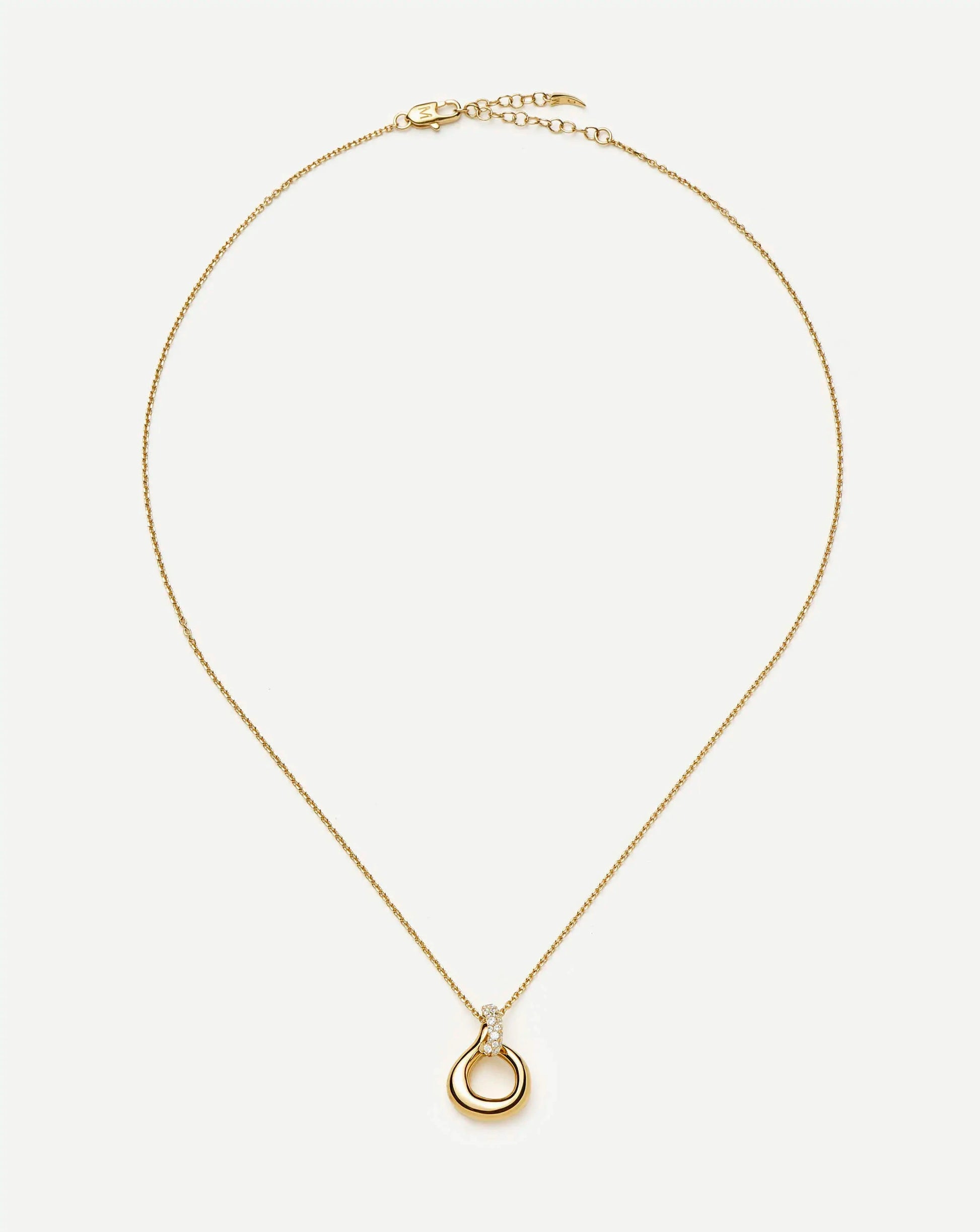 Molten Snow Twisted Pendant Necklace | 18ct Gold Plated/Cubic Zirconia Necklaces Missoma 