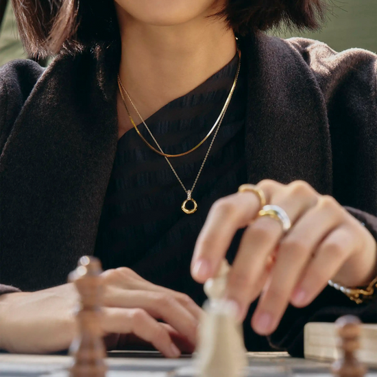 Molten Snow Twisted Pendant Necklace | 18ct Gold Plated/Cubic Zirconia Necklaces Missoma 