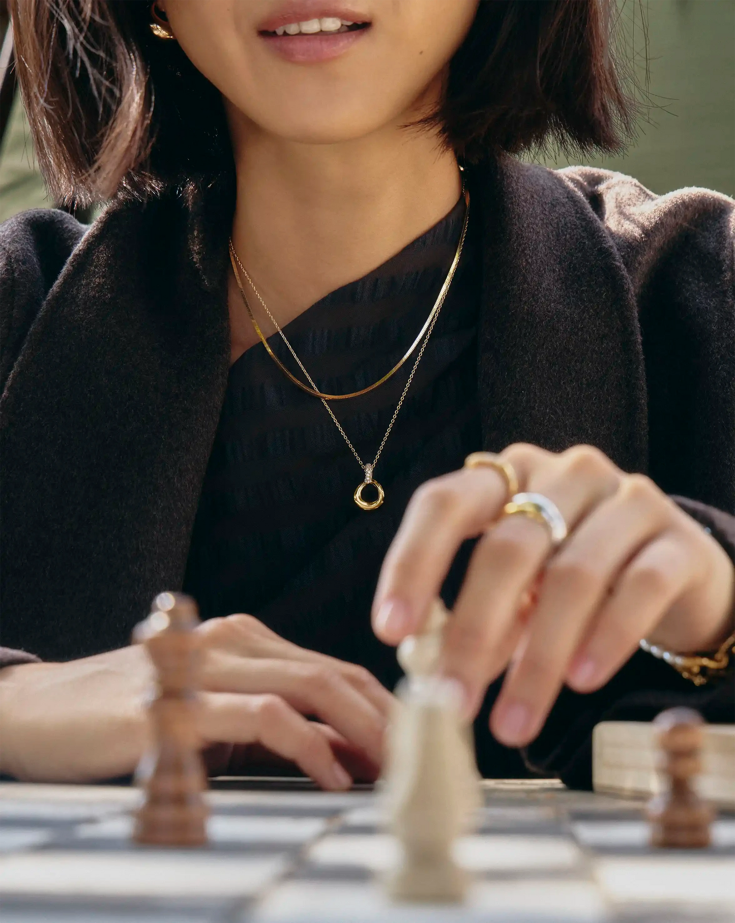 Molten Snow Twisted Pendant Necklace | 18ct Gold Plated/Cubic Zirconia Necklaces Missoma 