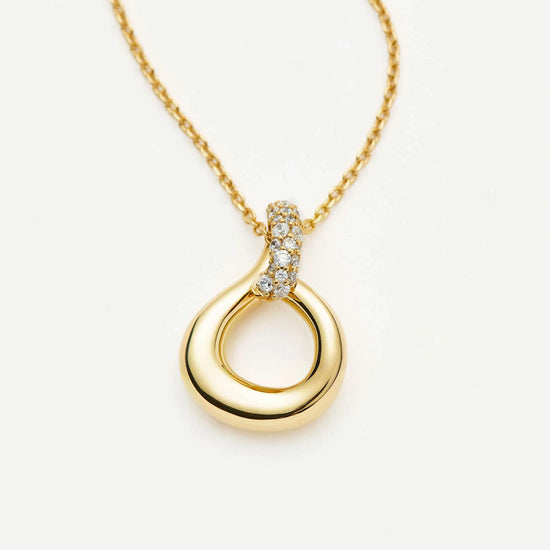 Molten Snow Twisted Pendant Necklace | 18ct Gold Plated/Cubic Zirconia Necklaces Missoma 
