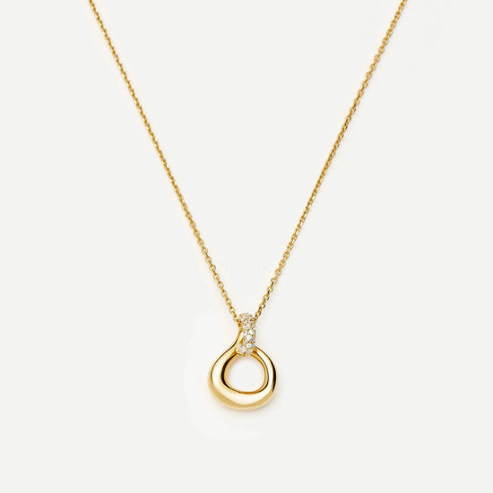 Molten Snow Twisted Pendant Necklace | 18ct Gold Plated/Cubic Zirconia Necklaces Missoma 