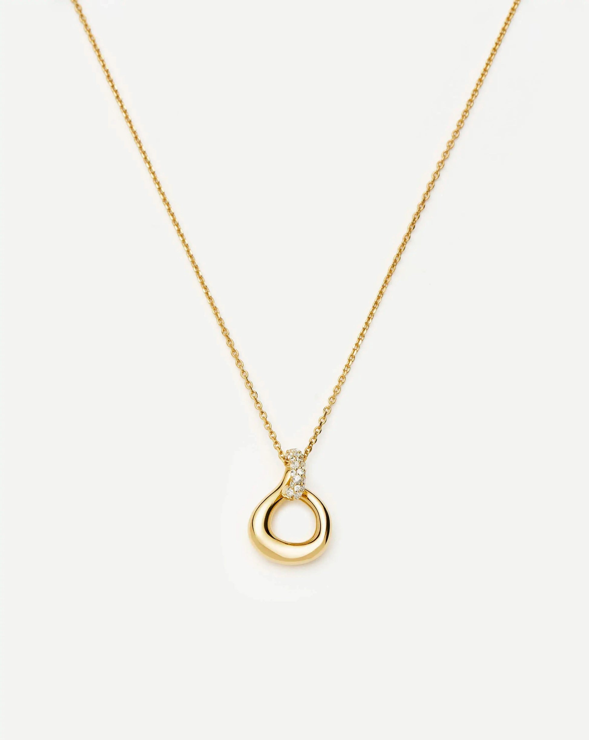 Molten Snow Twisted Pendant Necklace | 18ct Gold Plated/Cubic Zirconia Necklaces Missoma 