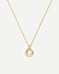 Molten Snow Twisted Pendant Necklace | 18ct Gold Plated/Cubic Zirconia Necklaces Missoma 