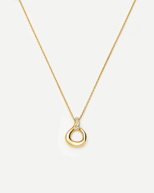Molten Snow Twisted Pendant Necklace | 18ct Gold Plated/Cubic Zirconia Necklaces Missoma 
