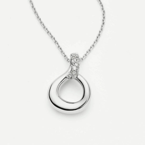Molten Snow Twisted Pendant Necklace | Silver Plated/Cubic Zirconia Necklaces Missoma 
