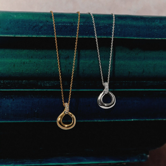 Molten Snow Twisted Pendant Necklace | Silver Plated/Cubic Zirconia Necklaces Missoma 