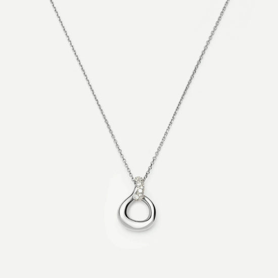 Molten Snow Twisted Pendant Necklace | Silver Plated/Cubic Zirconia Necklaces Missoma 
