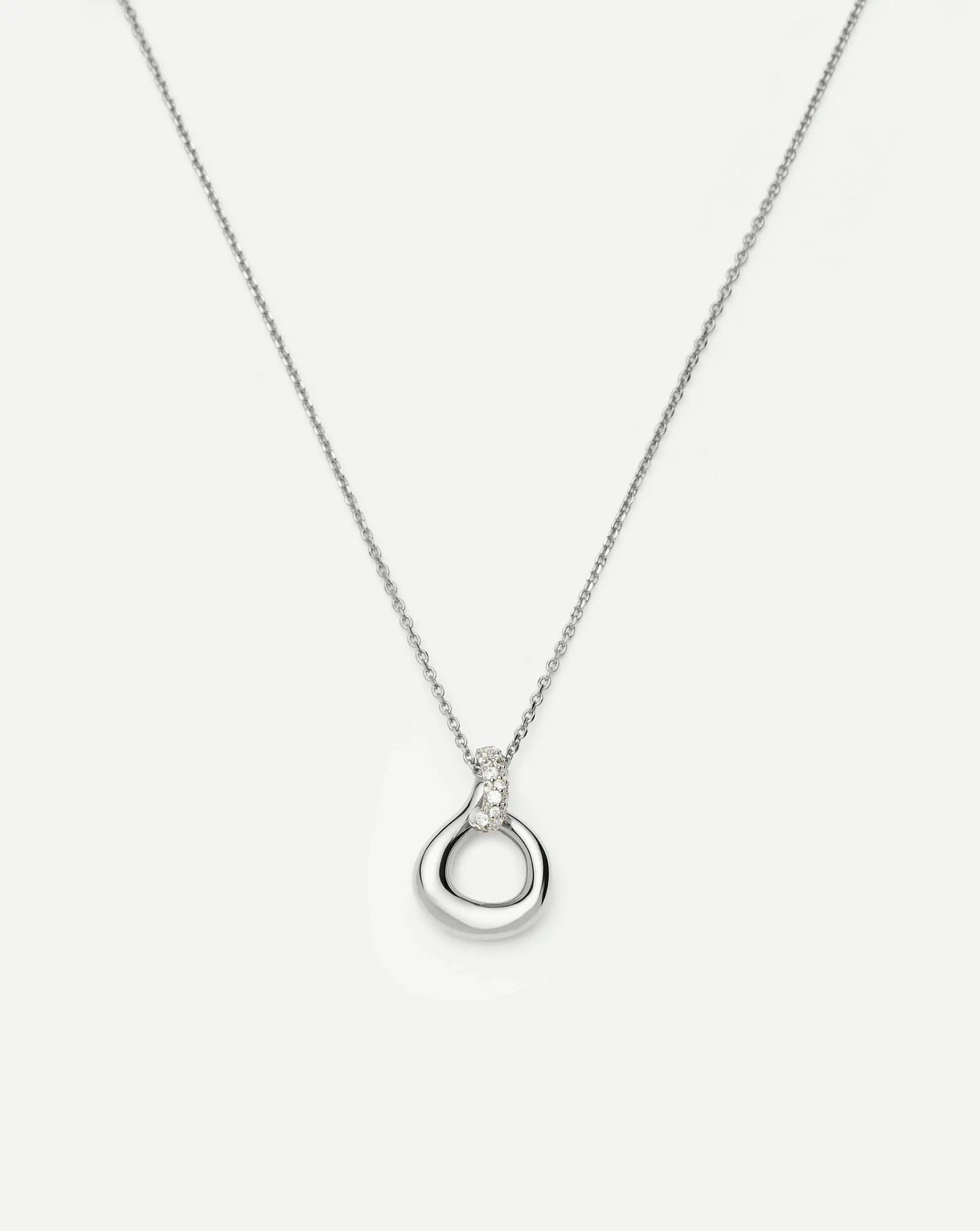 Molten Snow Twisted Pendant Necklace | Silver Plated/Cubic Zirconia Necklaces Missoma 