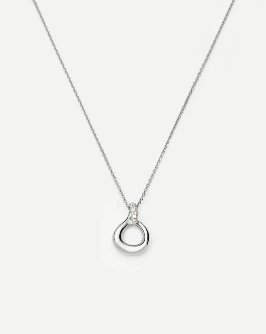 Molten Snow Twisted Pendant Necklace | Silver Plated/Cubic Zirconia Necklaces Missoma 
