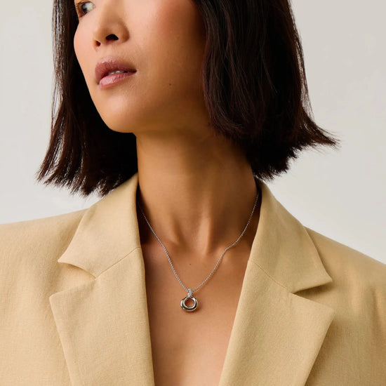 Molten Snow Twisted Pendant Necklace | Silver Plated/Cubic Zirconia Necklaces Missoma 